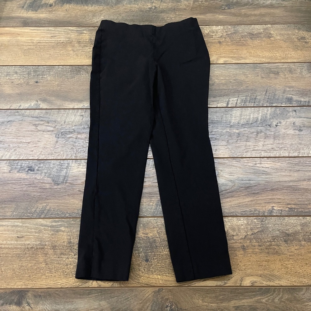 Michael Kors Black Pull On Straight Leg Pants Size Small Ankle Minimal Luxury